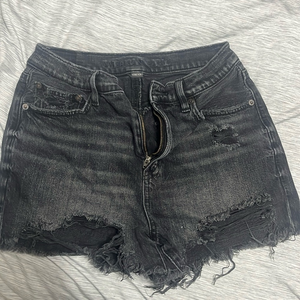 black jean shorts from american eagle size 4